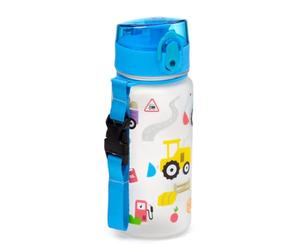 Puckator BOT215 Little Tractors Pop Top 350ml Shatterproof Reusable Children's Bottle with Infuser