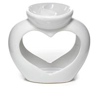 Puckator Brûleur à Huile et Fondant de Cire Avec Séparation-Blanc à Forme de Coeur Essential Oil Burners, Multicoloured, Single