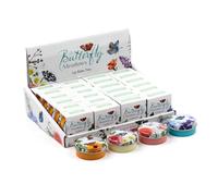 Puckator Butterfly Meadows Lip Balm in a Tin - Lip Care Stick Balms Chapstick Holiday Essentials For Women Family - Lipbalm Moisturiser Exfoliator Cream - Pretty Cute Lip Blam Bam