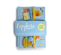 Puckator Capybara Ring Bound Notepad & Pencil Case 6 Piece Stationery Set - School Teacher Student Homework Study Planner Notepad - Collage University Essentials Journals Jotter Uni Gifts Supplies