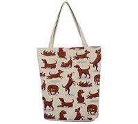Puckator CBAG84 Catch Patch Dog Design Reusable Zip Up Cotton Bag