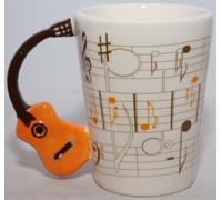 Puckator Ceramic Guitar Handle Mug with Sheet Music Design