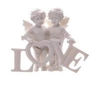 Puckator Cherubs Pair Holding LOVE Letters - Romantic Modern Love Wedding Gift Gifts For Girlfriend - Fairy Fairies Grave Ornaments Figurine - Valentines Day Gifts For Her Him - Home Decor