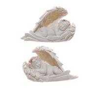Puckator Cherubs Sleeping in Wings with Pink Roses - Romantic Modern Love Wedding Gift Gifts For Girlfriend - Fairy Fairies Grave Ornaments Figurine - Valentines Day Gifts For Her Him - Home Decor