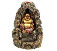 Puckator Chinese Buddha Backflow Incense Burner - Home Zen Meditation Decor Accessories - Incense Waterfall Cone Burner - Spiritual Feng Shui Gothic Goth Relaxation Gifts Gift - Desk Ornaments