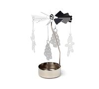 Puckator Christmas Gingerbread Men Rotating Carousel Spinning Tea Light Candle Holder - Christmas Candle Carousel Spinner - Rotary Rotating Tea Light Candle Holder Spinner Table Room Decoration Decor