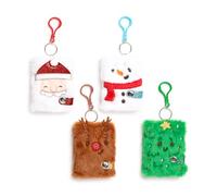 Puckator Christmas Jingle Bunch Plush A7 Mini Notepad - School Teacher Student Homework Study Planner Notepad - Collage University Essentials Journals Planners - Jotter Uni Gifts Stationery Supplies