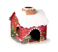 Puckator Christmas Santa's Grotto Cat Playhouse 100% Cardboard Cat Den Tree Tower - Scratch Post - Cats Play Shelter House - Kitten Den Beds For Indoor - Accessories - Bed Cave Kennel