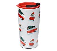 Puckator Christmas Volkswagen VW T1 Camper Surf Adventure Reusable Stainless Hot & Cold Thermal Insulated Food & Drink Cup 500ml - Thermos Travel Mug - Tumbler with Straw and Lid Insulated Bubba Cup