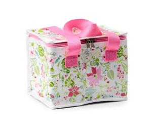 Puckator Cool Lunch Bag Julie Dodsworth Pink Botanical Design Made From Rec' Plastic Bottles - Insulated Lunch Bag for Women Men Children - Lunch Box Bag For Work & School - Beach Picnic Accessories