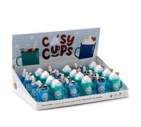 Puckator Cosy Hot Chocolate Lip Balm in Cup Shaped Holder - Lip Care Stick Balms Chapstick Holiday Essentials For Women Family - Lipbalm Moisturiser Exfoliator Cream - Pretty Cute Lip Blam Bam