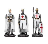 Puckator Crusader Knight Defender - Medieval Knight Knights Toys Toy Figures Figurines Home Decor Decoration - Knights of The Past - Templar Miniature Action Figures - Resin Ornament