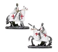 Puckator Crusader Knight on Horseback Protector - Medieval Knight Knights Toys Toy Figures Figurines Home Decor Decoration - Knights of The Past - Templar Miniature Action Figures - Resin Ornament