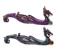 Puckator Dark Legend Dragon Incense Holder - Zen Meditation Gifts - Incense Holders For Sticks - Spiritual Gifts - Incense Burner - Dragon Gifts For Men And Women - Ashcatcher - Resin