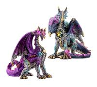 Puckator Dark Legends Crystal Shield Dragon - Home Decoration - Shield Dragon - Ornaments - Resin - Home Accessories - - Living Room Accessories - Fantasy Gifts For Men