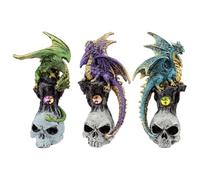 Puckator Dark Legends Gemstone Skull Dragon - Home Decoration - Skull Dragon - Ornaments - Resin - Home Accessories - - Living Room Accessories - Fantasy Gifts For Men