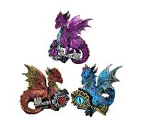 Puckator Set of 3 Dark Legends Key of Power Dragon - Cute Room Decor - Aesthetic Feng Shui Meditation Accessories - Garden Ornaments - Shelf Desk Decorations - Mindfulness Home Gifts - Statues