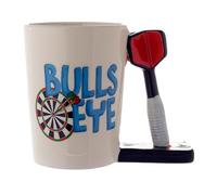 Puckator Darts Ceramic Shaped Handle Tea Coffee Mug - Funny Home Accessories - Cute Gifts for Girlfriend - Large Mugs for Men Women Hot Drinks - Cute Cups Presents - Secret Santa Gift - Cup Set