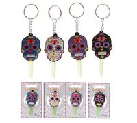 Puckator Day of the Dead Funky PVC Key Cover Key Chain - Key Chains For Men - Key Wallets For Men - Small Toys For Mystery Boxes - Small Gifts For Kids - Keychain Cute - Metal And Resin Keyring