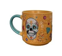 Puckator Day of The Dead Large Porcelain Mug - Funny Home Accessories - Cute Gifts for Girlfriend - Large Mugs for Men Women Hot Drinks - Cups Presents - Secret Santa Gift - Cup Set