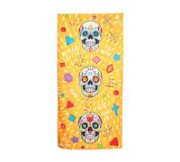 Puckator Day of the Dead Microfibre Beach Towel - Large Quick Drying Lightweight Thin Funny Mens Girls Beach Pool Holiday Towel Towels For Adults Womens - Vacation Accessories Essentials Family