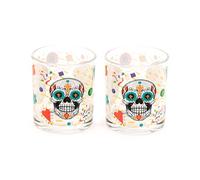 Puckator Day of The Dead Set of 2 Glass Tumblers 350ml