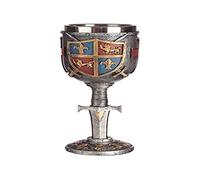 Puckator Decorative Coat of Arms and Sword Goblet - Knights Templar Goblet - Unbreakble Funky Wine Glasses - Medieval Templar Fantasy Gifts - Funny Glasses Drinking - Home Design