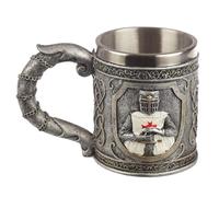 Puckator Decorative Crusader Knight Tankard - Beer Gift Glasses for Him - Viking Drinking Mug Mugs Horn Gifts for Men - Mens Stuff - Metal Cup Jug Glass - Home Decor Accessories