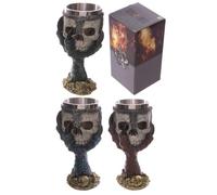 Puckator Decorative Dragons Claw and Warrior Skull Goblet - Skulls and Bones Themed - Home Decoration - Wine Goblet - Fantasy Decorative Home Accessories - Stainless Steel - Resin