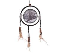 Puckator Decorative Dreamcatcher-Wolf Snow Kisses, Multi, Height 16cm Width 16cm Depth 1cm