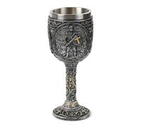 Puckator Decorative Knight and Castle Goblet - Knights Templar Goblet - Unbreakble Funky Wine Glasses - Medieval Templar Fantasy Gifts - Funny Glasses Drinking - Home Design