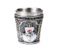 Puckator Decorative Medieval White Knight Shot Glass KN228 | Acotis - Stainless Steel / Glass / Resin