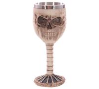 Puckator Decorative Skull and Spine Goblet - Skulls and Bones Themed - Home Decoration - Wine Goblet - Fantasy Decorative Home Accessories - Stainless Steel - Resin