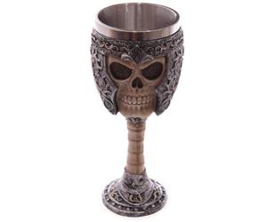 Puckator Decorative Skull Warrior Goblet - Skulls and Bones Themed - Home Decoration - Wine Goblet - Fantasy Decorative Home Accessories - Stainless Steel - Resin