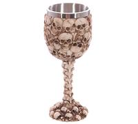 Puckator Decorative Skulls and Spines Goblet - Skulls And Bones Themed - Home Decoration - Wine Goblet - Fantasy Decorative Home Accessories - Stainless Steel - Resin