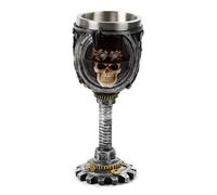 Puckator Decorative Steampunk Skull Goblet I Skull Themed - Home Decoration - Wine Goblet - Fantasy Decorative Home Accessories - Stainless Steel - Resin