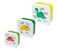 Puckator Dinosauria Jr Set of 3 Lunch Box Snack Storage S/M/L - Lunchbox with Multi Compartments - Small Food Containers - Lunchbox for Adults and Kids - Girls Boys Lunchbox - Food Prep with Lids
