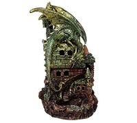Puckator Dragon Castle LED Backflow Incense Burner - Home Zen Meditation Decor Accessories - Incense Waterfall Cone Burner - Spiritual Feng Shui Gothic Goth Relaxation Gifts Gift - Desk Ornaments