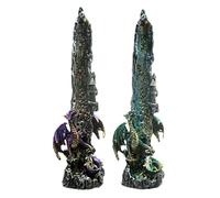 Puckator Dragon Next To Waterfall Incense Holder - Zen Meditation Gifts - Incense Holders For Sticks - Spiritual Gifts - Incense Burner - Dragon Gifts For Men And Women - Fantasy Ashcatcher - Resin