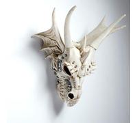Puckator Dragon Skull Decoration with Metallic Detail - Home Decoration - Metallic Skull - Ornaments - Resin - Home Accessories - Living Room Accessories - Human Skeleton - Goth Gifts For Men