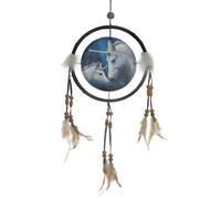 Puckator Dreamcatcher Sacred Love Unicorns-Lisa Parker-16cm, Fabric/Feathers/Plastic, Black, One Size