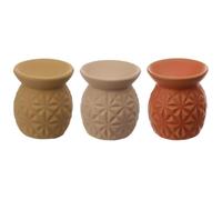 Puckator Eden Oil Burner with Embossed Triangle Pattern - Ceramic -Living Room Accessories - Wax Liquidizer - For Essential Oils - Wax Burners - Scents Melter - Wax Melt Holder - Room Fragrance