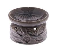 Puckator Eden Ceramic Oil Burner with Leaves Pattern - Ceramic - Living Room Accessories - Wax Liquidizer - Oil Burners For Essential Oils - Wax Burners Scents Melter Wax Melt Holder Room Fragrance