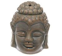 Puckator Eden Crackle Glaze Thai Buddha Head Ceramic Oil Burner -Ceramic -Living Room Accessories - Wax Liquidizer - For Essential Oils - Wax Burners - Scents Melter - Wax Melt Holder Room Fragrance