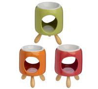 Puckator Eden Oil Burner With Feet - Cylindrical - Ceramic - Living Room Accessories - Wax Liquidizer - Oil Burners For Essential Oils - Wax Burners - Wax Melt Holder - Room Fragrance