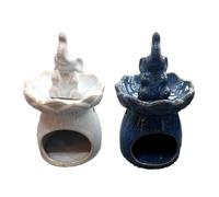 Puckator Eden Elephant Lotus Flower Dish Oil Burner - Wax Melt Burners Warmer - Boho Bedroom Decor Diffuser Scent Tea Light Burner Holder - House Warming Gift - Aromatherapy Set
