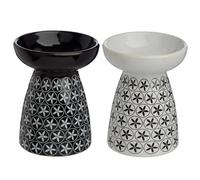 Puckator Eden Floral Pattern Ceramic Oil & Wax Melt Burner - Wax Melt Burners Warmer - Boho Bedroom Decor Diffuser Scent Tea Light Burner Holder - House Warming Gift - Aromatherapy Set