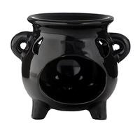 Puckator Eden Large Black Cauldron Oil Burner -Ceramic -Living Room Accessories - Wax Liquidizer - Oil Burners For Essential Oils - Wax Burners - Scents Melter - Wax Melt Holder - Room Fragrance