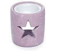 Puckator Eden Pink Christmas Star Oil Burner - Concrete - Living Room Accessories - Wax Liquidizer - Oil Burners For Essential Oils - Wax Burners - Scents Melter - Wax Melt Holder - Room Fragrance
