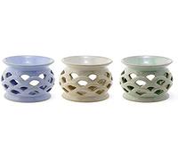 Puckator Eden Scallop Cut Out Oil Burner - Ceramic - Living Room Accessories - Wax Liquidizer - Oil Burners For Essential Oils - Wax Burners - Wax Melt Holder - Room Fragrance - Scents Melter